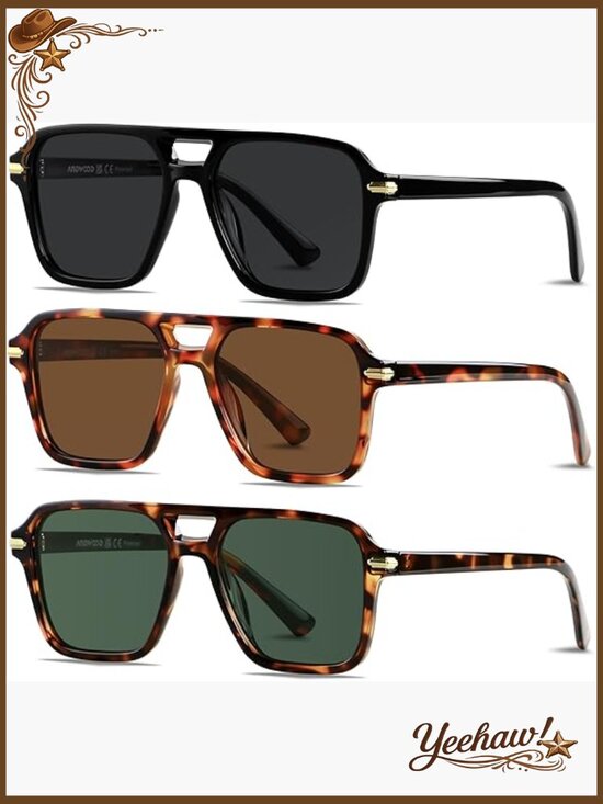 Retro Aviator Sunglasses Polarized UV400 Vintage Square Pilot Shades Unisex main image 7